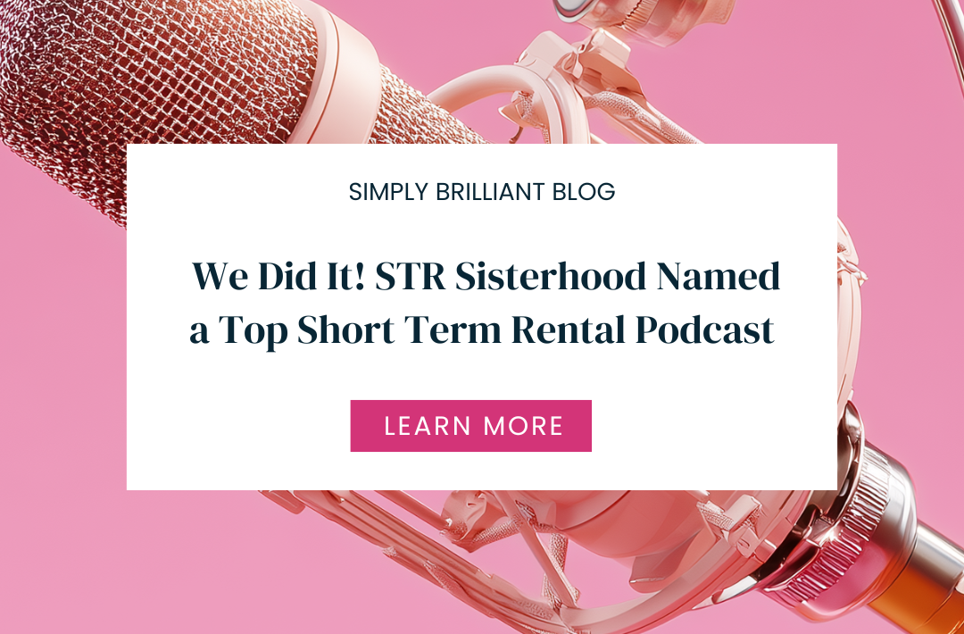 _ We Did It! STR Sisterhood Named a Top Short Term Rental Podcast An image of a podcast microphone