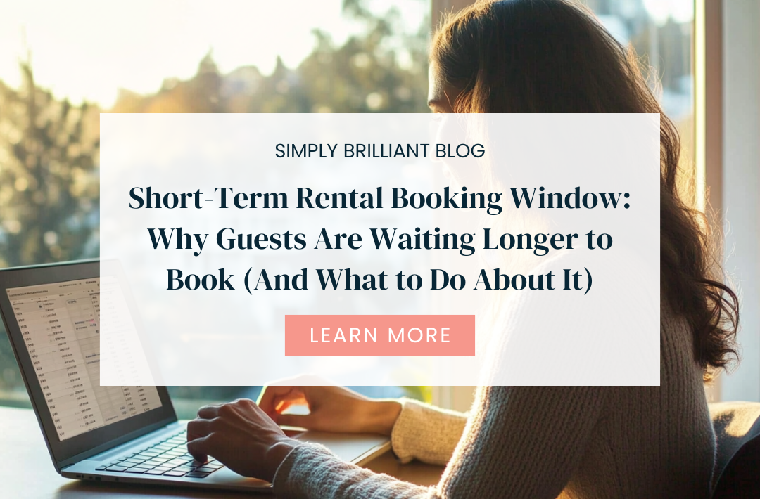 STR host reviewing short-term rental booking window strategy on laptop