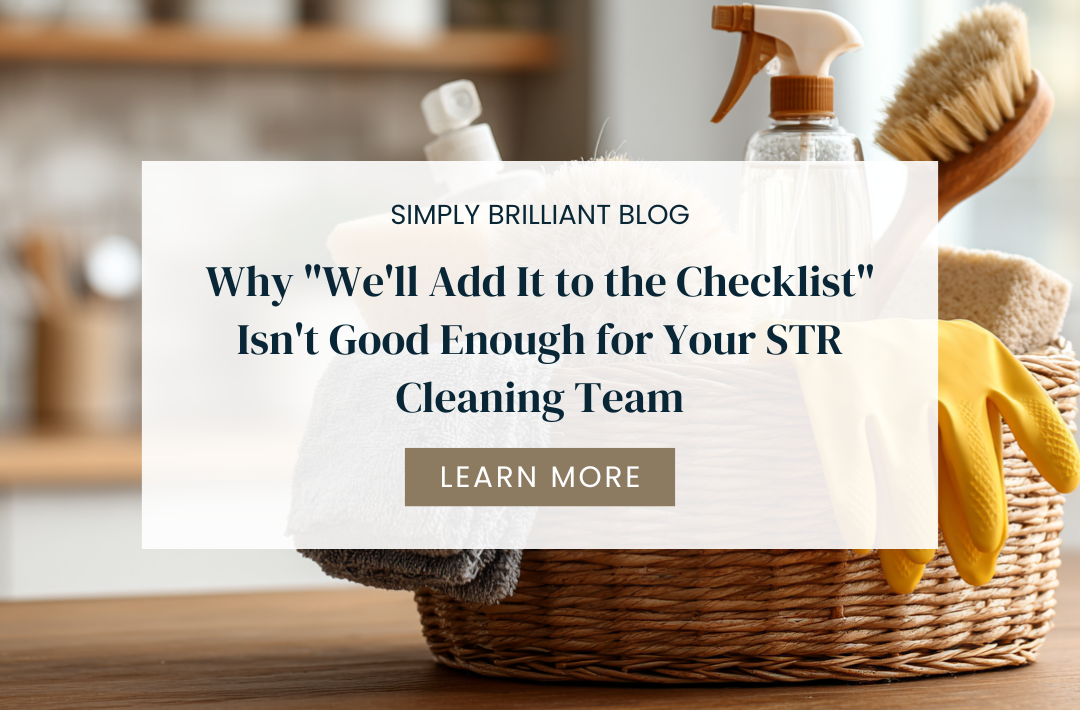 STR cleaning checklist with photo requirements for short-term rental inspection