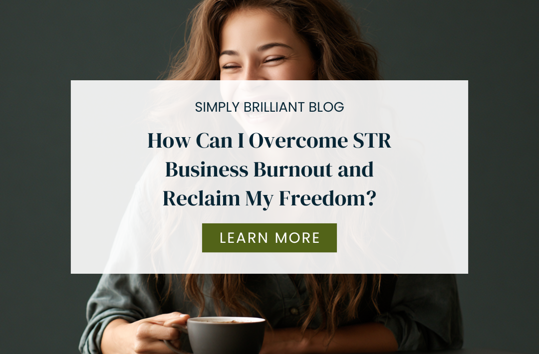 A host who has overcome STR business burnout enjoys her morning coffee without checking her phone.