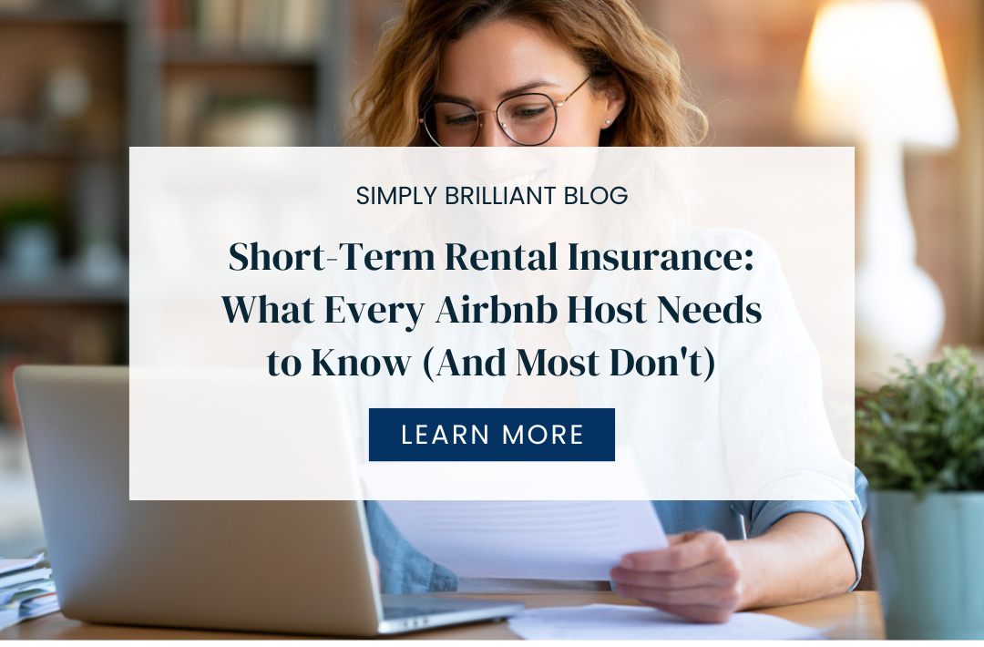 STR host reviewing short-term rental insurance declarations page on laptop
